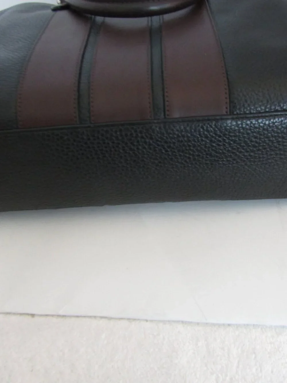 Leather Coach Briefcase / Laptop bag,  Black with Brown accents, EUC
